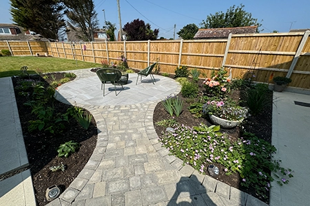 Wooden fencing with concrete posts